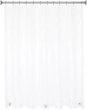 KN61708 Medium Weight 5 Gauge Waterproof PEVA Shower Curtain Liner with Durable Eyelet Hang Holes, Weighted Magnetic Hem, and 12 Piece Beaded Roller Ring Set for Bathroom, 70" W x 72" H, Clear KN61708 Medium Weight 5 Gauge Waterproof PEVA Shower Curtain Liner with Durable Eyelet Hang Holes, Weighted Magnetic Hem, and 12 Piece Beaded Roller Ring Set for Bathroom, 70" W x 72" H, Clear
