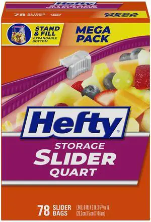 Slider Storage Bags, Quart Size, 78 Count Slider Storage Bags, Quart Size, 78 Count