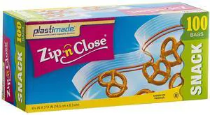 Zip'n'Close Disposable Plastic Resealable Snack Bags, 100 Bags, Premium Seal, Great for Home, School, Office, Traveling, Snacks, Food Prep, Or Any Storage Needs (1 Packs) Zip'n'Close Disposable Plastic Resealable Snack Bags, 100 Bags, Premium Seal, Great for Home, School, Office, Traveling, Snacks, Food Prep, Or Any Storage Needs (1 Packs)
