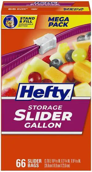 Slider Storage Bags, Gallon Size, 66ct Slider Storage Bags, Gallon Size, 66ct