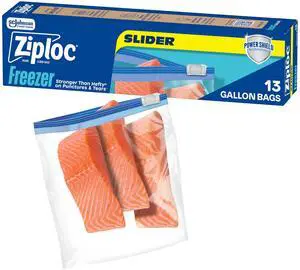 Gallon Food Storage Freezer Slider Bags, Durable, 13 count Gallon Food Storage Freezer Slider Bags, Durable, 13 count