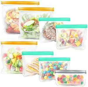 Reusable Freezer Bags Food Storage Bags for Meal Prep Containers, BPA Free Food Storage Bags, Leakproof Reusable Food Bags Dishwasher Safe for Salad Fruit, Vegetables, 3 Gallon 4 Sandwich 1 Snack Reusable Freezer Bags Food Storage Bags for Meal Prep Containers, BPA Free Food Storage Bags, Leakproof Reusable Food Bags Dishwasher Safe for Salad Fruit, Vegetables, 3 Gallon 4 Sandwich 1 Snack