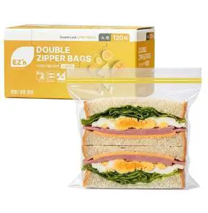 Sandwich Bags, Reclosable Double Zipper Food Storage Bags, 120 Count Sandwich Bags, Reclosable Double Zipper Food Storage Bags, 120 Count