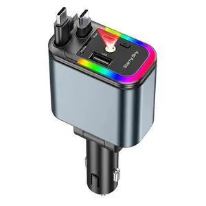 QURO 180W Car Mobile Phone Charger - Dual Extendable Cable - USB Type C Interface - Portable Multi-functional Car Charger QURO 180W Car Mobile Phone Charger - Dual Extendable Cable - USB Type C Interface - Portable Multi-functional Car Charger