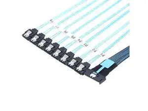 Deuninker MCIO PCIe SAS SFF-8654 8i to 8X SATA 7P Female Straight Cable High Speed Server Hard Drive Converter Cable, 32AWG, 85 Ohm (1M) Deuninker MCIO PCIe SAS SFF-8654 8i to 8X SATA 7P Female Straight Cable High Speed Server Hard Drive Converter Cable, 32AWG, 85 Ohm (1M)