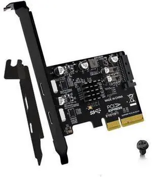 Deuninker PH65CC PCIE3.0 to USB3.1 + USB-C Expansion Card 10Gbps with Full and Half Baffle Support PCI-E X4 X8 X16 Deuninker PH65CC PCIE3.0 to USB3.1 + USB-C Expansion Card 10Gbps with Full and Half Baffle Support PCI-E X4 X8 X16