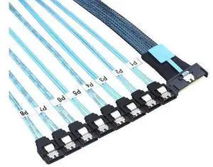 Deuninker MCIO PCIe SAS SFF-8654 8i to 8X SATA 7P Female Straight Cable \u2013 High Speed Server Hard Drive Converter Cable, 32AWG, 85 Ohm (0.8M) Deuninker MCIO PCIe SAS SFF-8654 8i to 8X SATA 7P Female Straight Cable \u2013 High Speed Server Hard Drive Converter Cable, 32AWG, 85 Ohm (0.8M)