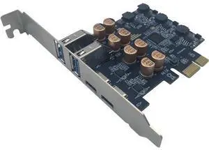 DeuninkerPCIe to USB 3.0 + USB-C Expansion Card 5Gbps 1 to 4 Desktop Adapter with D720201 Controller, 4-Port Splitter (No Power Port Version) DeuninkerPCIe to USB 3.0 + USB-C Expansion Card 5Gbps 1 to 4 Desktop Adapter with D720201 Controller, 4-Port Splitter (No Power Port Version)