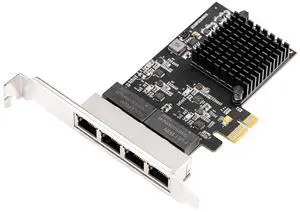 Quantum Multi-Port Gigabit Ethernet Adapter 4 RJ45 PCIe X1 8111H Chip Compatible with NAS Workstation Upgrade Quantum Multi-Port Gigabit Ethernet Adapter 4 RJ45 PCIe X1 8111H Chip Compatible with NAS Workstation Upgrade