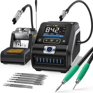 DWS-200 200W Precision Digital Soldering Station Kit, with 3 F210 & 6 F245 Soldering Iron Tips and 2 Helping Hands, Temp Value & Curve Mode, 3 Temperature Storage, Full-Color Display DWS-200 200W Precision Digital Soldering Station Kit, with 3 F210 & 6 F245 Soldering Iron Tips and 2 Helping Hands, Temp Value & Curve Mode, 3 Temperature Storage, Full-Color Display