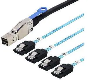 Deuninker Mini SAS HD SFF-8644 with IC to 4 x SATA 7-Pin Cable \u2013 6Gbps High-Speed Server Hard Drive Interconnect, 28AWG Copper Wire (0.5m) Deuninker Mini SAS HD SFF-8644 with IC to 4 x SATA 7-Pin Cable \u2013 6Gbps High-Speed Server Hard Drive Interconnect, 28AWG Copper Wire (0.5m)