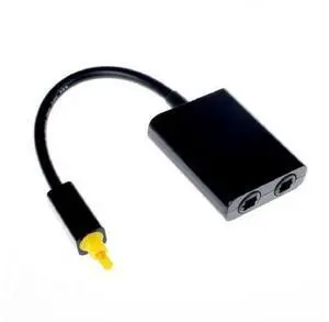 FVH Dual Port Toslink Digital Optical Audio Splitter Adapter Fiber Optic Audio Cable 1 In 2 Out Black RC-134-BK FVH Dual Port Toslink Digital Optical Audio Splitter Adapter Fiber Optic Audio Cable 1 In 2 Out Black RC-134-BK