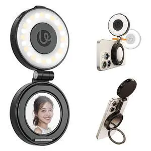 Deuninker LM23 Magnetic Selfie Light, Upgraded 360° Phone Selfie Ring Light for iPhone Magsafe, LED Phone Beauty Fill Lights with Mirror for Selfies/Video Calls/Vlogging/Photography - Black Deuninker LM23 Magnetic Selfie Light, Upgraded 360° Phone Selfie Ring Light for iPhone Magsafe, LED Phone Beauty Fill Lights with Mirror for Selfies/Video Calls/Vlogging/Photography - Black
