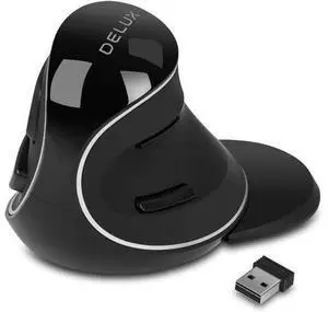 DELUX Ergonomic Wireless Mouse with USB Receiver, 2.4G Wireless Vertical Mouse with 3 Adjustable DPI (800/1200/1600), 6 Buttons, Removable Wrist Rest for Laptop PC Computer (M618Plus Wireless-Black) DELUX Ergonomic Wireless Mouse with USB Receiver, 2.4G Wireless Vertical Mouse with 3 Adjustable DPI (800/1200/1600), 6 Buttons, Removable Wrist Rest for Laptop PC Computer (M618Plus Wireless-Black)