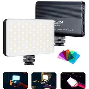 Deuninker VL120 LED Video Light on Camera, 6 Color Filters Mini Rechargeable LED Photography Camera Lighting Panel 3200K-6500K Bi-Color Dimmable, CRI95+, 3100mAh Battery Fill Light for Nikon Sony DSLR Deuninker VL120 LED Video Light on Camera, 6 Color Filters Mini Rechargeable LED Photography Camera Lighting Panel 3200K-6500K Bi-Color Dimmable, CRI95+, 3100mAh Battery Fill Light for Nikon Sony DSLR