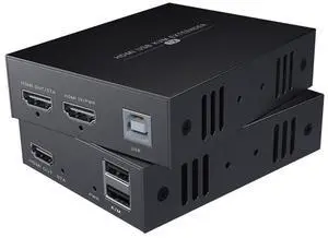 Ennovor HDMI KVM USB Extender Transmit 1080p HD Video Over Cat5e/6 Ethernet Cable 50m (164ft) for Mouse and Keyboard Control Remote Signals Ennovor HDMI KVM USB Extender Transmit 1080p HD Video Over Cat5e/6 Ethernet Cable 50m (164ft) for Mouse and Keyboard Control Remote Signals