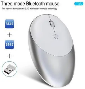 HXSJ T36 Three Mode BT 3.0 + 5.0 + 2.4G Wireless Mouse Silm Silent Design Rechargeable Optical Mouse For iPad PC Laptop HXSJ T36 Three Mode BT 3.0 + 5.0 + 2.4G Wireless Mouse Silm Silent Design Rechargeable Optical Mouse For iPad PC Laptop