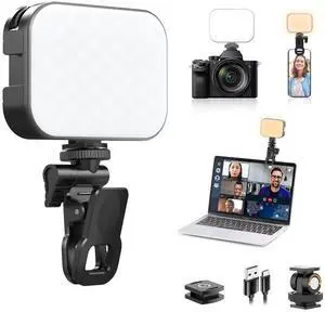 Deuninker VL100X Selfie Light, Clip LED Light Panel for Phone/Laptop/Tablet/Computer, Bi-Color Portable Clip Camera Light with Dimmable 2500-6500K with 2000mAh Battery for Video Conference/Picture Deuninker VL100X Selfie Light, Clip LED Light Panel for Phone/Laptop/Tablet/Computer, Bi-Color Portable Clip Camera Light with Dimmable 2500-6500K with 2000mAh Battery for Video Conference/Picture