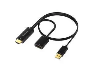 HDMI to DisplayPort Converter with USB Power, CableCreation 4K x 2K@30Hz HDMI Male to DP Female Adapter/Converter for Xbox One, Compliant with VESA Dual-Mode DisplayPort 1.2, HDMI 1.4 HDMI to DisplayPort Converter with USB Power, CableCreation 4K x 2K@30Hz HDMI Male to DP Female Adapter/Converter for Xbox One, Compliant with VESA Dual-Mode DisplayPort 1.2, HDMI 1.4