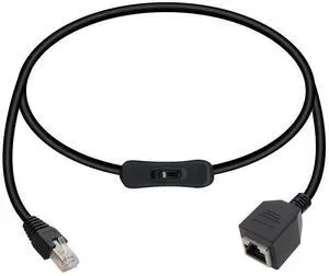 WRIARICH RJ45 Cat5e Ethernet Patch Cable Switch On/Off RJ45 Male to Female High Speed Right Angle Internet Network Cable LAN with Disconnect Switch for Cat5e/Cat5, Black(50CM/1.6Ft) WRIARICH RJ45 Cat5e Ethernet Patch Cable Switch On/Off RJ45 Male to Female High Speed Right Angle Internet Network Cable LAN with Disconnect Switch for Cat5e/Cat5, Black(50CM/1.6Ft)