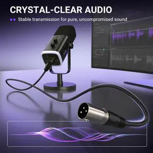 Deuninker XLR Microphone Cable, 5.9ft Male to Female Mic Cord for Studio Recording, Balanced 3-Pin Cable Compatible with XLR Microphone for Podcast Streaming AM8, K688-L9C Deuninker XLR Microphone Cable, 5.9ft Male to Female Mic Cord for Studio Recording, Balanced 3-Pin Cable Compatible with XLR Microphone for Podcast Streaming AM8, K688-L9C