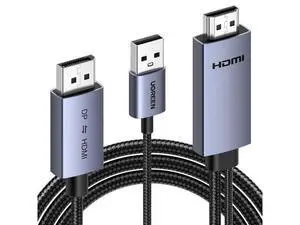 UGREEN 4K@60Hz Bidirectional HDMI to Displayport Cable Male to Male Adapter DP 1.2, HDCP 2.2, HDMI 1.4 4K@30Hz with USB Powered Compatible with Laptops, PC, Switch 2/PS5/Xbox/AMD/NVIDIA/Monitor, 6.6FT UGREEN 4K@60Hz Bidirectional HDMI to Displayport Cable Male to Male Adapter DP 1.2, HDCP 2.2, HDMI 1.4 4K@30Hz with USB Powered Compatible with Laptops, PC, Switch 2/PS5/Xbox/AMD/NVIDIA/Monitor, 6.6FT