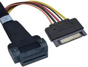 PCIe 5.0 MCIO x8 to 2 EDSFF E1 E3 Cable for E1.S E1.L E3.S E3.L SSD with 15P Power PCIe 5.0 MCIO x8 to 2 EDSFF E1 E3 Cable for E1.S E1.L E3.S E3.L SSD with 15P Power