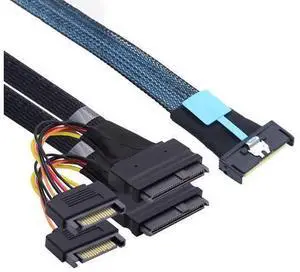DeuninkerSlimline SAS MCIO 8i 74Pin to Dual SFF-8639 Server Cable with 15Pin Power Cable, 24G High-Speed Server Data Cable (19.68, Inches) DeuninkerSlimline SAS MCIO 8i 74Pin to Dual SFF-8639 Server Cable with 15Pin Power Cable, 24G High-Speed Server Data Cable (19.68, Inches)