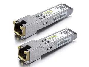 1000BASE-T Copper SFP-T, SFP to RJ45 Transceiver Module Compatible with HPP Aruba J8177B/J8177C, Pack of 2 1000BASE-T Copper SFP-T, SFP to RJ45 Transceiver Module Compatible with HPP Aruba J8177B/J8177C, Pack of 2