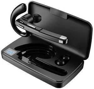 Wireless Bluetooth 5.3 Headset with ENC Noise Cancellation, LED Charging Case, In-Ear for Office & Driving (Black) Wireless Bluetooth 5.3 Headset with ENC Noise Cancellation, LED Charging Case, In-Ear for Office & Driving (Black)