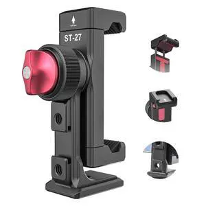 Deuninker ST-27 Metal Phone Tripod Mount, 360° Phone Holder for Tripod w 3 Cold Shoes & Arca Port, Versatile Smartphone Adapter for iPhone 17 16 15, Desktop Tripods, and Live Streaming/Vlogging Setup Deuninker ST-27 Metal Phone Tripod Mount, 360° Phone Holder for Tripod w 3 Cold Shoes & Arca Port, Versatile Smartphone Adapter for iPhone 17 16 15, Desktop Tripods, and Live Streaming/Vlogging Setup