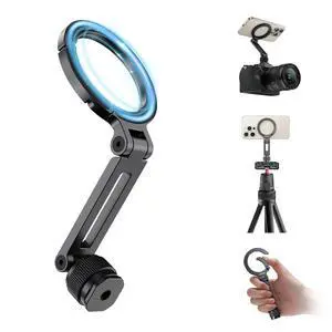 Deuninker MA07 Magnetic Phone Tripod Mount for Magsafe, Aluminum Camera Phone Mount with 1/4" Screw, Cold Shoe Magnetic Tripod for Camera, Copatibale with iPhone 17/16/15/14/13/12 Series Deuninker MA07 Magnetic Phone Tripod Mount for Magsafe, Aluminum Camera Phone Mount with 1/4" Screw, Cold Shoe Magnetic Tripod for Camera, Copatibale with iPhone 17/16/15/14/13/12 Series