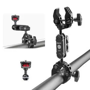 Deuninker Super Clamp Double Camera Clamp with 1/4" Adapter, CO17 Crab Plier Clip Bracket Mount Monitor Magic Arm Double Ball Head Adapter for Photo Studio Light Stand, Photo Boom Stand, Cross Bars Deuninker Super Clamp Double Camera Clamp with 1/4" Adapter, CO17 Crab Plier Clip Bracket Mount Monitor Magic Arm Double Ball Head Adapter for Photo Studio Light Stand, Photo Boom Stand, Cross Bars