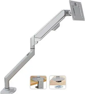 Monitor Stand Single Monitor Arm, Gas Spring Single Monitor Mount up to 32" and 19.8 lbs, Adjustable Aluminum Monitor Arm Desk Mount with C-Clamp (Silver) Monitor Stand Single Monitor Arm, Gas Spring Single Monitor Mount up to 32" and 19.8 lbs, Adjustable Aluminum Monitor Arm Desk Mount with C-Clamp (Silver)
