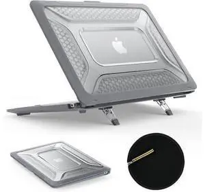 Deuninker Case for MacBook Pro 14 inch, Shock-Absorbing Protection with Folding Stand &Mouse Pad Case for MacBook Pro 14 inch, Gray Deuninker Case for MacBook Pro 14 inch, Shock-Absorbing Protection with Folding Stand &Mouse Pad Case for MacBook Pro 14 inch, Gray
