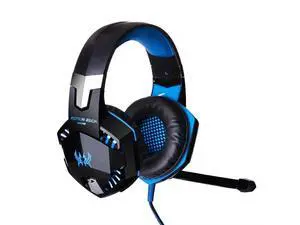 KOTION EACH G2000 High Quality 50mm Drive Wired Game Headset with Microphone for PC PC Headphones Stereo Bass LED Light and Noise Isolation - Black/Blue KOTION EACH G2000 High Quality 50mm Drive Wired Game Headset with Microphone for PC PC Headphones Stereo Bass LED Light and Noise Isolation - Black/Blue