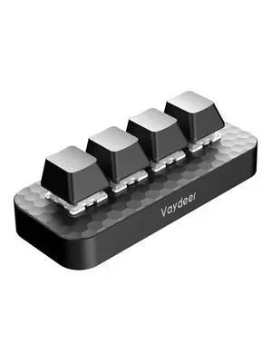 Vaydeer 4 Fully Programmable Keys with Floating Window and Macro Multifunctional Keypad, One-Handed Mechanical Keyboard Support NKRO, Hotkeys, One-Click Start, Compatible with iOS,Windows Vaydeer 4 Fully Programmable Keys with Floating Window and Macro Multifunctional Keypad, One-Handed Mechanical Keyboard Support NKRO, Hotkeys, One-Click Start, Compatible with iOS,Windows