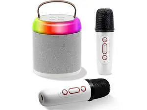 Ecocleanpath Portable Karaoke Machine with 2 Wireless Mics, Bluetooth Speaker for Kids & Adults, Birthday Gift (White) Ecocleanpath Portable Karaoke Machine with 2 Wireless Mics, Bluetooth Speaker for Kids & Adults, Birthday Gift (White)