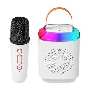 Ecocleanpath Portable Karaoke Machine with Wireless Mic & LED Lights | Bluetooth 5.3 Speaker for Kids & Adults (White) Ecocleanpath Portable Karaoke Machine with Wireless Mic & LED Lights | Bluetooth 5.3 Speaker for Kids & Adults (White)