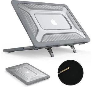 Deuninker Case for MacBook Air 13.6 inch, Shock-Absorbing Protection with Folding Stand &Mouse Pad Case for MacBook Air 13.6 inch, Gray Deuninker Case for MacBook Air 13.6 inch, Shock-Absorbing Protection with Folding Stand &Mouse Pad Case for MacBook Air 13.6 inch, Gray