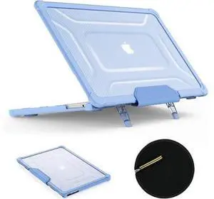 Deuninker Case for MacBook Pro 14 inch, Shock-Absorbing Protection with Folding Stand &Mouse Pad Case for MacBook Pro 14 inch, SkyBlue Deuninker Case for MacBook Pro 14 inch, Shock-Absorbing Protection with Folding Stand &Mouse Pad Case for MacBook Pro 14 inch, SkyBlue