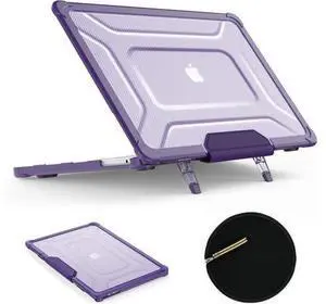Deuninker Case for MacBook Air 15 inch, Shock-Absorbing Protection with Folding Stand &Mouse Pad Case for MacBook Air 15 inch, Purple Deuninker Case for MacBook Air 15 inch, Shock-Absorbing Protection with Folding Stand &Mouse Pad Case for MacBook Air 15 inch, Purple