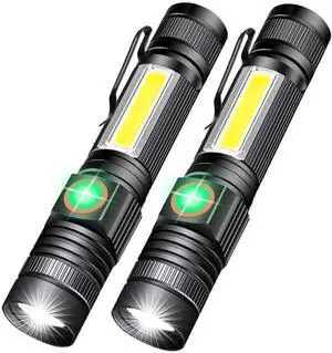LED Rechargeable Flashlight Super Bright USB Rechargeable Flashlight Magnetic Flashlight with COB Flashlight Water Resistant Zoomable LED Tactical Flashlight for Camping LED Rechargeable Flashlight Super Bright USB Rechargeable Flashlight Magnetic Flashlight with COB Flashlight Water Resistant Zoomable LED Tactical Flashlight for Camping
