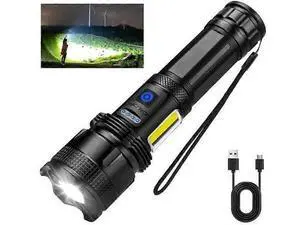 Ecocleanpath 1000 Lumen Rechargeable LED Flashlight, 7 Modes USB Fast Charging, Waterproof Aluminum Flashlight (Black) Ecocleanpath 1000 Lumen Rechargeable LED Flashlight, 7 Modes USB Fast Charging, Waterproof Aluminum Flashlight (Black)