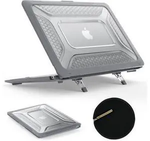 Deuninker Case for MacBook Pro 16 inch, Shock-Absorbing Protection with Folding Stand &Mouse Pad Case for MacBook Pro 16 inch, Gray Deuninker Case for MacBook Pro 16 inch, Shock-Absorbing Protection with Folding Stand &Mouse Pad Case for MacBook Pro 16 inch, Gray