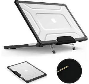 Deuninker Case for MacBook Pro 16 inch, Shock-Absorbing Protection with Folding Stand &Mouse Pad Case for MacBook Pro 16 inch, HardBlack Deuninker Case for MacBook Pro 16 inch, Shock-Absorbing Protection with Folding Stand &Mouse Pad Case for MacBook Pro 16 inch, HardBlack