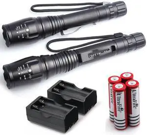 2X UltraFire Led Flashlight Torch 2500 Lumens Cree T6 XML+Battery And Charger 2X UltraFire Led Flashlight Torch 2500 Lumens Cree T6 XML+Battery And Charger