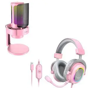 Deuninker USB Streaming Gaming Microphone and Computer RGB Over-Ear Headphones,PC Condenser Desktop Mic,USB Wired Headset with Microphone,7.1 Surround Sound,for PS4/PS5, for Game Voice/Video(A8P+H6P) Deuninker USB Streaming Gaming Microphone and Computer RGB Over-Ear Headphones,PC Condenser Desktop Mic,USB Wired Headset with Microphone,7.1 Surround Sound,for PS4/PS5, for Game Voice/Video(A8P+H6P)