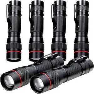 6 Pack Small Mini LED Flashlight Single Mode Zoomable Flashlights AA Battery Powerful Flashlights with Pocket Clip Portable Bulk EDC Pen Flash Light for Gift Emergency Camping Hiking 6 Pack Small Mini LED Flashlight Single Mode Zoomable Flashlights AA Battery Powerful Flashlights with Pocket Clip Portable Bulk EDC Pen Flash Light for Gift Emergency Camping Hiking