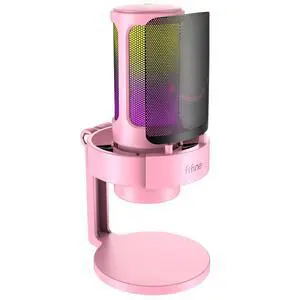 Deuninker USB Streaming Gaming Microphone, PC Condenser Desktop Mic for Video, Home use, YouTube, with RGB Control, Gain Knob, 3.5mm Headphone Jack, Shock Mount, on Computer/PS5-AmpliGame A8 Pink Deuninker USB Streaming Gaming Microphone, PC Condenser Desktop Mic for Video, Home use, YouTube, with RGB Control, Gain Knob, 3.5mm Headphone Jack, Shock Mount, on Computer/PS5-AmpliGame A8 Pink
